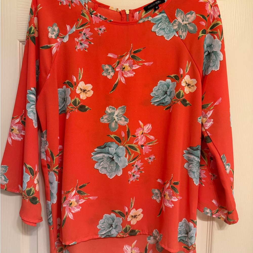 Floral Red Women's Top